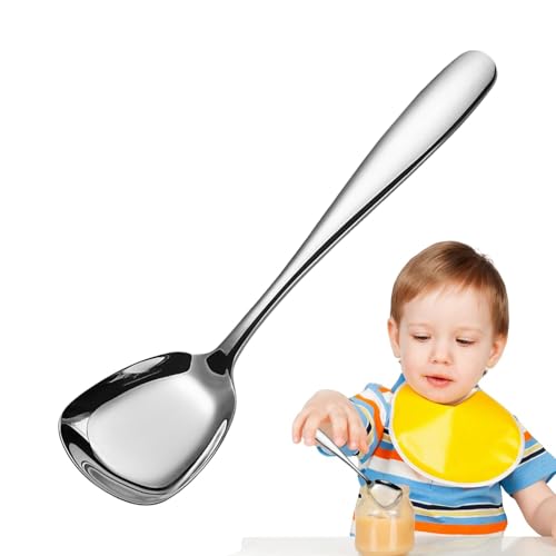 Quadratischer Zuckerlöffel – Löffel aus Edelstahl mit quadratischem Kopf | Löffel mit quadratischem Kopf | Tee-Messlöffel | Dessertlöffel mit bequemem Griff, für Gewürzgläser von Zvn Zojne