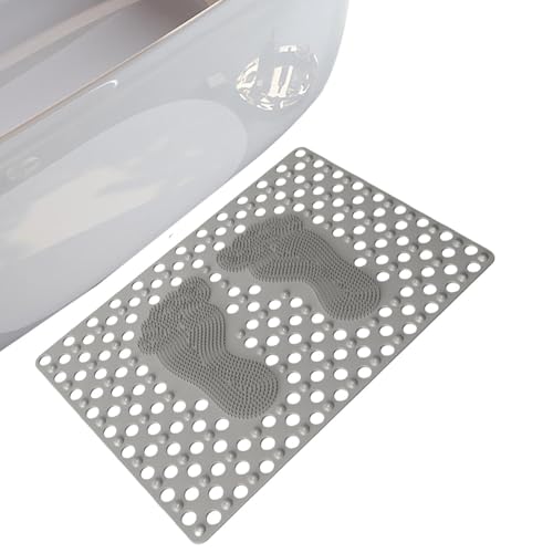 Rutschfeste Badematte, Duschmatte aus Silikon | Rutschfeste Badematte für Duschboden - Badewannenbodenmatte, Abflusslöcher, Silikon-Fußpeeling Matte für Fitnessstudio von Zvn Zojne
