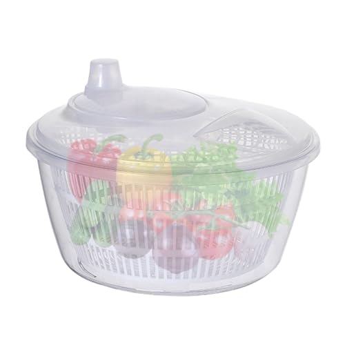 Salatschleuder – manuelle Salatschleuder | Salatschleuder mit Waschmaschine und Schüssel | Gemüseschleuder und abnehmbarer Obstwischer | Salatsieb, Obstschleuder, Schleuder für P von Zvn Zojne