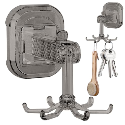 Saugnapfhaken, Fensteraufhänger, Saugnapf, Wandhaken mit Saugnapf, drehbar um 360 Grad | Multifunktionale Wand-Organizer mit 6 Haken, Zubehör für Decke, Wohnzimmer, C von Zvn Zojne
