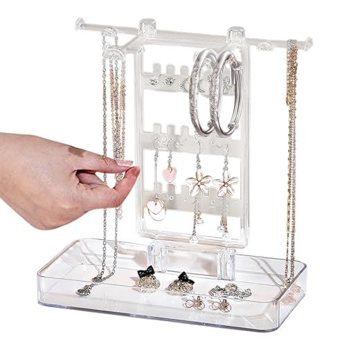 Schmuck-Organizer – Schmuckständer | Schmuckständer mit Organizer für Halsketten | Ringhalter und Schmuckschale | Schmuckständer für Ohrringe, Armbänder, Schmuck-Organizer – Schmuckständer | Schmuckständer mit Organizer für Halsketten | Ringhalter und Schmuckschale | Schmuckständer für Ohrringe, Armbänder, von Zvn Zojne