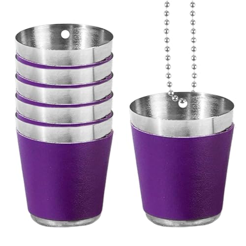 Schnapsgläser aus Edelstahl, Schnapsgläser mit Perlenkette - Weinkette aus Edelstahl, kleine Rotweingläser aus Metall, bruchsicher und bruchsicher, für die Verkostungsparty des Dienstags G von Zvn Zojne