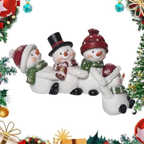 Schneemann-Figuren für den Winter, Harzschneemann-Figuren | Festliche Dekoration für den Innenbereich, Weihnachtsschneemann-Figuren für den Innenbereich von Zvn Zojne
