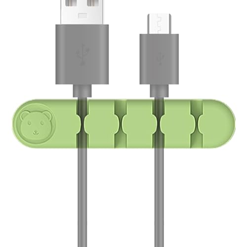 Selbstklebende Kabelclips, Kabelhalter-Clips, Bärenmotiv, aus Silikon, für Schreibtisch, Tisch-Organisationsständer für Kabelmanagement von Zvn Zojne