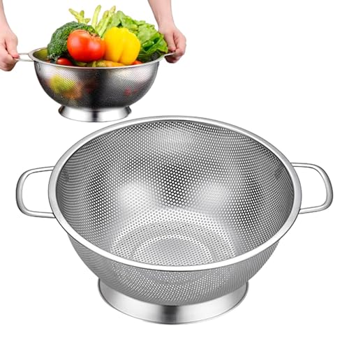 Sieb aus Edelstahl, Küchensieb, Sieb für Lebensmittel, feinmaschiges Sieb für die Küche, breiter Rand, Edelstahl für Nudeln, Obst und Gemüse von Zvn Zojne