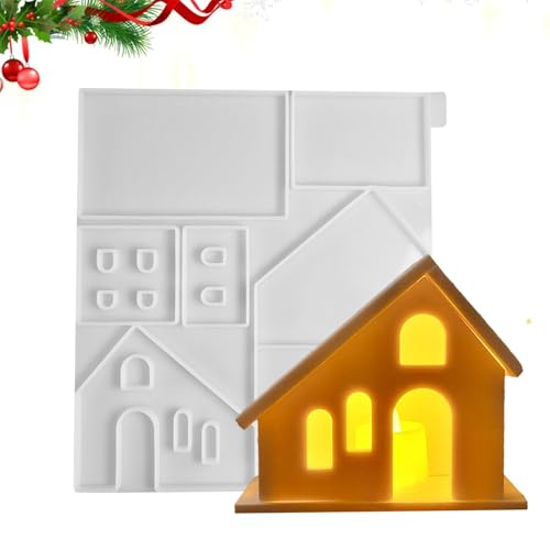 Silikonform für Kerzenständer – Kerzenformen für Zuhause zum Gießen | Hausputz aus Silikon mit Boden und Fenster | Silikonformen für Zuhause von Zvn Zojne