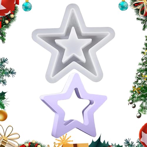 Silikonsternform – Silikonformen Stern | Silikonform in Form eines hohlen Sterns | Silikonform Weihnachtsstern | Schokoladenformen in Sternform, festliche Kerze, Ornament von Zvn Zojne