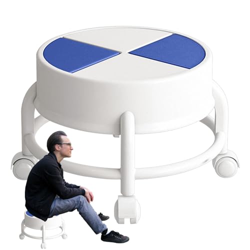 Sitz mit Rollen, Trittleiter mit 360 ° drehbaren Rädern, niedriger Rollstuhl mit Rollen, mobiler Fußhocker, robust, Stuhlhocker mit Rollen, für Wohnzimmer, Ma von Zvn Zojne