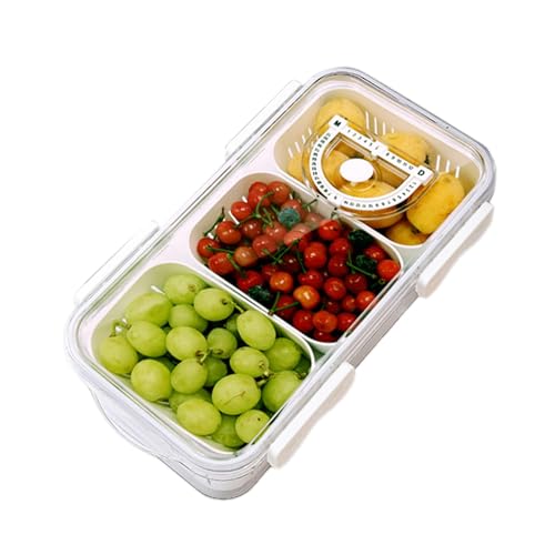 Snackle Box Wurstbehälter – tragbare Snack-Tabletts | geteiltes Serviertablett 3/4 Fächer mit Deckel und Griff | Organizer für Mittagessen zur Aufbewahrung von Lebensmitteln, Org von Zvn Zojne
