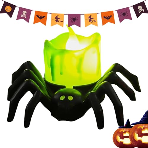 Spinnen-Kerzenhalter, Halloween-Teelichter, LED-Spinnen-Kerzen, batteriebetriebene flackernde Teelichter, flammenlose gruselige Spinnenlichter für Partydekorationen Spinnen-Kerzenhalter, Halloween-Teelichter, LED-Spinnen-Kerzen, batteriebetriebene flackernde Teelichter, flammenlose gruselige Spinnenlichter für Partydekorationen von Zvn Zojne