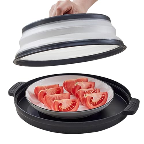 Spritzschutzdeckel für Mikrowelle, zusammenklappbar, für Mikrowellen und Backofen, mit Boden, Spritzschutz, BPA-frei, Multifonctio von Zvn Zojne