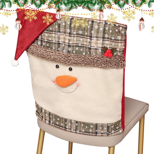 Stuhlhussen für Weihnachtshocker, Weihnachts-Esszimmerstuhl-Bezüge – Bezug für Küchenthekenhocker Santa Hat | Abnehmbarer Schutz für Esszimmerstühle von Zvn Zojne