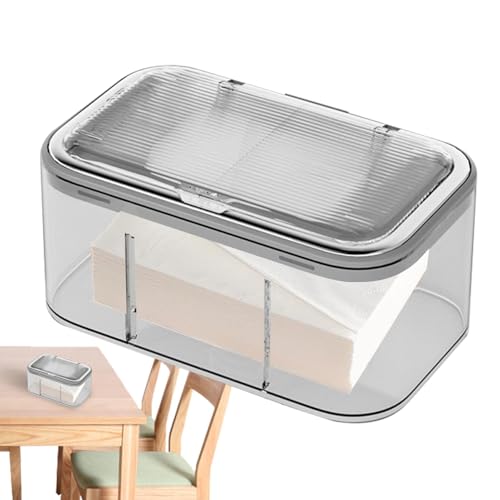 Taschentuchbox-Halter mit Deckel, rechteckige Taschentuchbox, Empfang, Handtuchhalter, quadratischer Spender, transparenter Organizer für Handtücher und Trocknungsblätter, für von Zvn Zojne