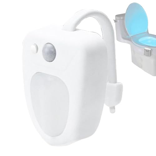 Toilettenlampen mit Bewegungsmelder – Nachtlicht für Toilette 16 Farben | Toilettenschüssellicht mit Bewegungsmelder aktiviert | LED-Nachtlicht für Toilettenschüssel | von Zvn Zojne