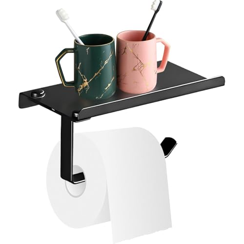 Toilettenpapierhalter – Toilettenpapierhalter mit Ablage | Wandhalterung für Toilettenpapier | Taschentuchspender aus robuster Rolle | Toilettenpapierrollenhalter Toilettenpapierhalter – Toilettenpapierhalter mit Ablage | Wandhalterung für Toilettenpapier | Taschentuchspender aus robuster Rolle | Toilettenpapierrollenhalter von Zvn Zojne