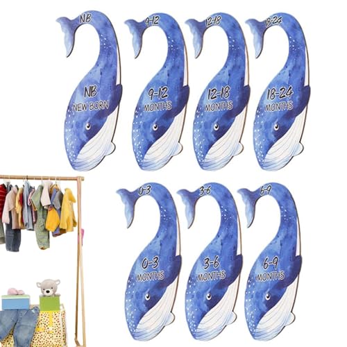 Trennwände für Baby-Kleiderbügel – 7 x Trennwände für Baby-Kleidung aus Holz, Organizer für Baby-Kleiderbügel pro Monat, Trennwände für Schrank Trennwände für Baby-Kleiderbügel – 7 x Trennwände für Baby-Kleidung aus Holz, Organizer für Baby-Kleiderbügel pro Monat, Trennwände für Schrank von Zvn Zojne