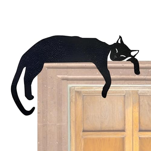 Türdekoration für Katzen, Türrahmenschild für Katzen | Metall-Türrahmen-Eckdekor – niedliches und lustiges Eckschild, Halloween-Dekoration, Gartenwanddekoration von Zvn Zojne