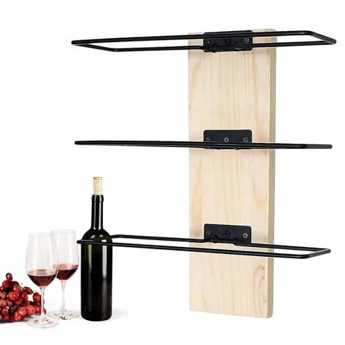 Wand-Weinregal, vertikales Weinflaschenregal | Weinflaschenhalter Organizer Display Weinflaschenhalter | Weinregal aus Holz, Weinregal, Weinregal, Deko von Zvn Zojne