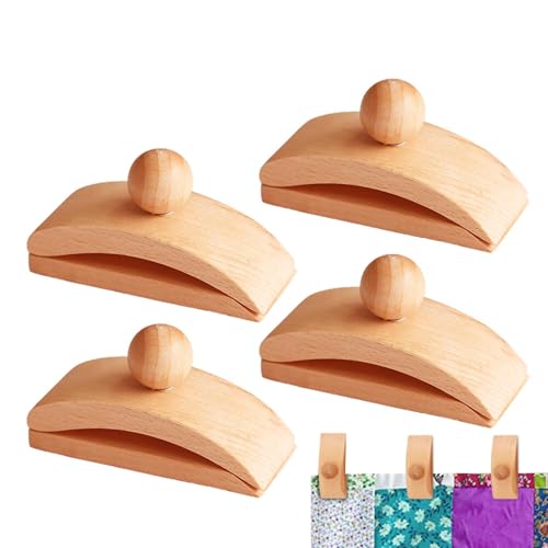 Wandaufhänger für Tapisserie – 4 große Aufhänger für Steppdecke | Clips zum Aufhängen der Steppdecke | Teppichbügel aus Holz ohne Nägel | Bettgestell für Wandbehang und Anzeige, Ta von Zvn Zojne
