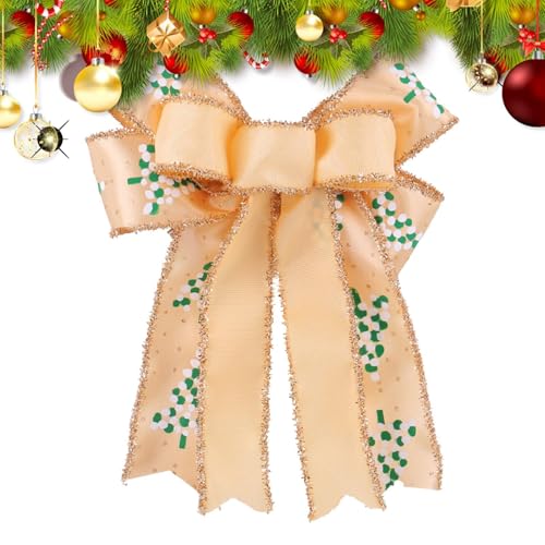 Weihnachten – Weihnachtsbaum aus Polyester | Doppelschichtige Weihnachtsdeko Bögen | Dekorative Weihnachtsschleifen des Weihnachtsmanns, Weihnachtsbaumschmuck für Wand, Schlafzimmer, Tür von Zvn Zojne