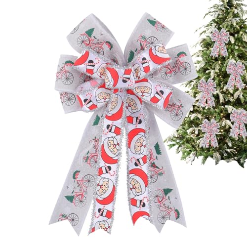 Weihnachten – Weihnachtsbaum aus Polyester | Doppelschichtige Weihnachtsdeko Bögen | Dekorative Weihnachtsschleifen des Weihnachtsmanns, Weihnachtsbaumschmuck für Wand, Schlafzimmer, Tür von Zvn Zojne