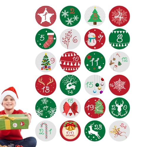 Weihnachts-Adventskalenderaufkleber – Aufkleber für Adventskalender des Countdowns | Weihnachtskalenderaufkleber | Weihnachtsnummernaufkleber, Zählungsetiketten von Zvn Zojne