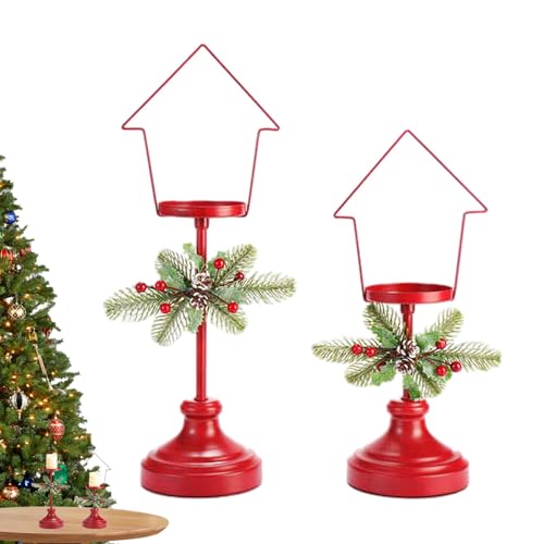 Weihnachtskerzenhalter, Kerzenhalter Vintage - Weihnachtskerzenhalter aus Eisen - Dekorativer Kerzenhalter, Rostfreie Kerzenhalter mit Sockel für Wohnzimmer von Zvn Zojne