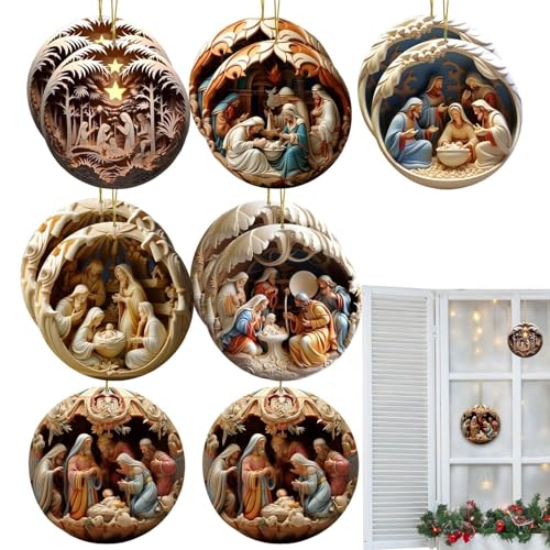 Weihnachtskrippen-Ornament – 12 Stück, Krippen-Dekoration für Bäume | Christliche Weihnachtsbaumdekoration | religiöse Weihnachtsornamente, Krippenanhänger für die Dekoration Weihnachtskrippen-Ornament – 12 Stück, Krippen-Dekoration für Bäume | Christliche Weihnachtsbaumdekoration | religiöse Weihnachtsornamente, Krippenanhänger für die Dekoration von Zvn Zojne