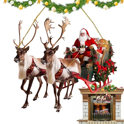 Weihnachtsornamente aus Acryl, Weihnachtsbaumschmuck aus Acryl, 2D-Weihnachtsanhänger, hängende Dekoration mit Weihnachtsmann- und Rentiermotiven, Urlaubsschmuck für Baum Nr Weihnachtsornamente aus Acryl, Weihnachtsbaumschmuck aus Acryl, 2D-Weihnachtsanhänger, hängende Dekoration mit Weihnachtsmann- und Rentiermotiven, Urlaubsschmuck für Baum Nr von Zvn Zojne