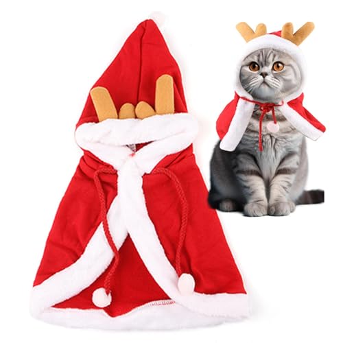 Weihnachtsoutfit für Katzen, Weihnachtskostüm für Hunde und Katzen, Umhang für Haustiere, Weihnachtselemente, Hundekostüm in verschiedenen Größen, Umhang für Welpen, festliche Urlaubskleidung für von Zvn Zojne