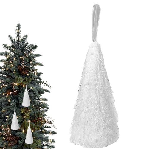 Weiße Weihnachtsbaum-Ornamente, Weihnachtsbaumschmuck für den Innenbereich | Dekorativer Weihnachtsbaum, handgefertigter Weihnachtsbaum, Baumschmuck, Weihnachtsbaumanhänger, Ornamente von Zvn Zojne