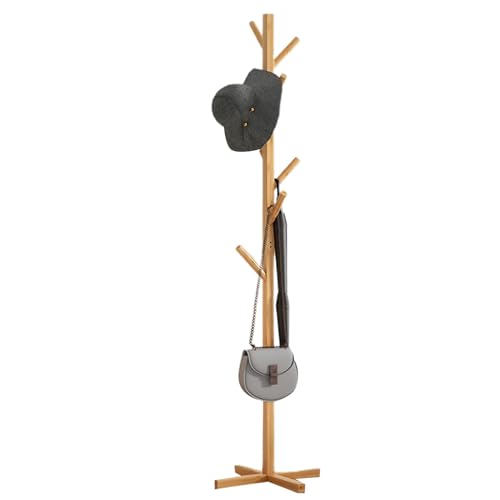 Zvn Zojne Freistehender Garderobenständer, Garderobenständer, Hall Tree Garderobenständer | Garderobenständer und Holzständer, freistehende Garderobe für Hüte, Taschen, Handtaschen, Eingangsgarderobe von Zvn Zojne