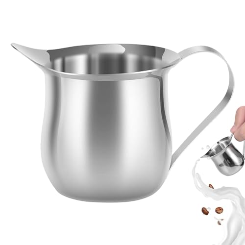 Zvn Zojne Kleiner Cremekrug, Sirup-Krug aus Edelstahl, 90 ml, mit Ausgießer, Spender aus Edelstahl mit Griff, multifunktionaler Milchkännchenhalter von Zvn Zojne