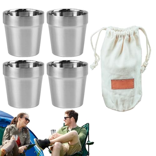 Zvn Zojne Stapelbare Bierbecher, Edelstahlbecher | Bruchsichere Camping Bierbecher, bruchsichere Trinkbecher für Zuhause, Küche, Café, Hotel, Bar von Zvn Zojne