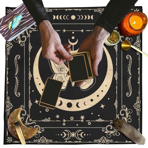 Zvn Zojne Tarot-Tischdecke, quadratisch, Samt, Alterungstuch, 50 x 50 cm, Tischdecke, Hexerbedarf, Mondphase, Schmetterling, Sonnenmatte für Altarveranstaltungen, Beratermagier von Zvn Zojne