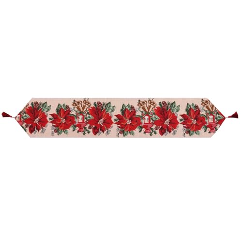 Bestickter Weihnachts-Tischläufer, isolierende Flaggen, Abdeckung für Neujahr, Festival, Tischdecke für Küche, Bauernhaus, Dekoration, Weihnachtsläufer von ZwaitL