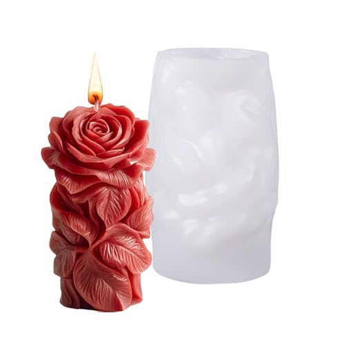 Geprägte Rosenblüten-Silikonformen, Säulenformen für Epoxidharz, Seife, Gips, Silikon-Rosenform von ZwaitL