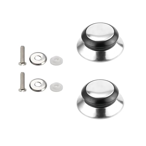Mehrzweck-Deckelknöpfe für Kochgeschirr, einfach zu ersetzen und Designs, Edelstahl-Deckelgriff-Set, 2 Stück von ZwaitL
