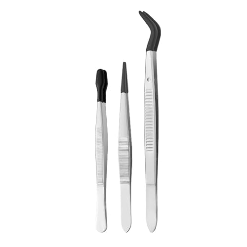 Professionelle Pinzette, rutschfester strukturierter Griff, Gummispitze, Mehrzweck-Werkzeug für Elektronik, Schmuck, Präzisionspinzette, Elektronik von ZwaitL