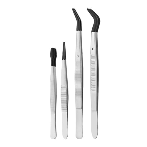 Professionelle Pinzette, rutschfester strukturierter Griff, Gummispitze, Mehrzweck-Werkzeug für Elektronik, Schmuck, Präzisionspinzette, Elektronik von ZwaitL