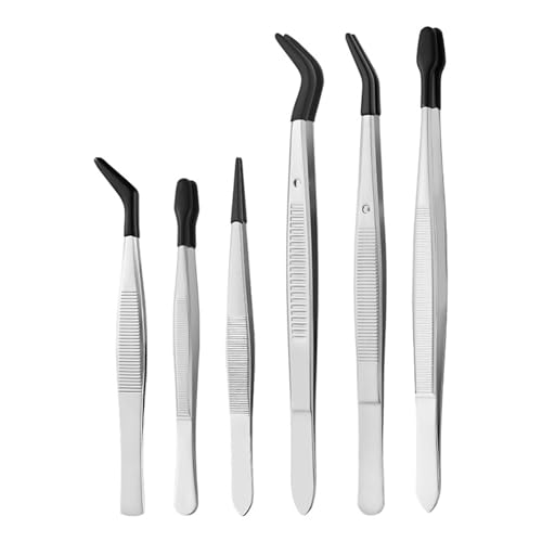 Professionelle Pinzette, rutschfester strukturierter Griff, Gummispitze, Mehrzweck-Werkzeug für Elektronik, Schmuck, Präzisionspinzette, Elektronik von ZwaitL