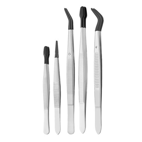 Professionelle Pinzette, rutschfester strukturierter Griff, Gummispitze, Mehrzweck-Werkzeug für Elektronik, Schmuck, Präzisionspinzette, Elektronik von ZwaitL