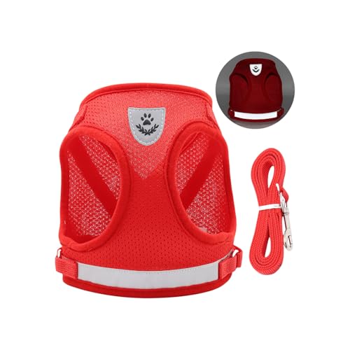 Reflektierendes Hundegeschirr, atmungsaktives Netz, Weste mit Seil für kleines, sicheres Design, Haustier, Outdoor-Wanderausrüstung, kleine Weste von ZwaitL