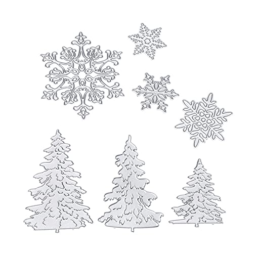 Stanzschablonen aus Metall, Motiv: Weihnachtsbaum, Schneeflocke, für Papierpräge, Schablonen, Scrapbooking, Bilderrahmen, 7 Stück Stanzschablonen aus Metall, Motiv: Weihnachtsbaum, Schneeflocke, für Papierpräge, Schablonen, Scrapbooking, Bilderrahmen, 7 Stück von ZwaitL