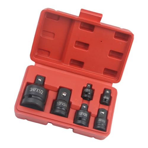 Steckschlüssel-Adapter-Set, 6-teilig, 1/4 Zoll, 1/2 Zoll, 3/8 3/4 Zoll, Pneumatik, Steckschlüssel-Adapter, Werkzeug, Luftschlauchverschraubung Steckschlüssel-Adapter-Set, 6-teilig, 1/4 Zoll, 1/2 Zoll, 3/8 3/4 Zoll, Pneumatik, Steckschlüssel-Adapter, Werkzeug, Luftschlauchverschraubung von ZwaitL