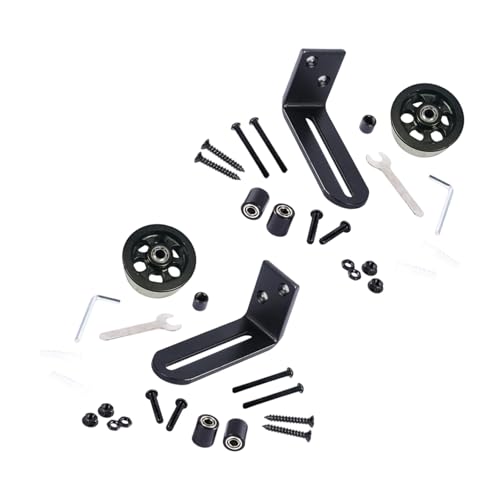 Verstellbare Bodenführung, Wandmontage, Karbonstahl, für Schiebetüren, Scheunen, Hardware, dauerhafter Klappstabilisator mit verstellbarer Rolle, 2 Stück von ZwaitL