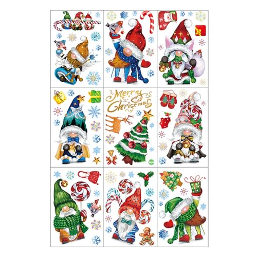 Weihnachtsaufkleber Weihnachtsmann Schneeflocke Gesichtslose Puppe Fensteraufkleber Frohe Weihnachten Navidad Dekor für Zuhause gesichtslose Puppe Aufkleber von ZwaitL
