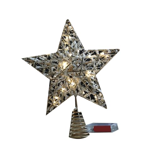 Weihnachtsbaumspitze Stern Champagner Garn Ornament mit massivem Eisenrahmen für drinnen und draußen Dekoration Plüsch Eisen Stern Topper Weihnachtsbaumspitze Stern Champagner Garn Ornament mit massivem Eisenrahmen für drinnen und draußen Dekoration Plüsch Eisen Stern Topper von ZwaitL