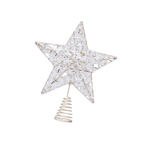 Weihnachtsbaumspitze Stern Champagner Garn Ornament mit massivem Eisenrahmen für drinnen und draußen Dekoration Plüsch Eisen Stern Topper Weihnachtsbaumspitze Stern Champagner Garn Ornament mit massivem Eisenrahmen für drinnen und draußen Dekoration Plüsch Eisen Stern Topper von ZwaitL