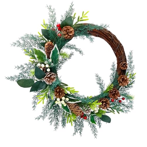 Weihnachtskranz mit Tannenzapfen, Beeren für Haustür, Fenster, Flur, Hof, Weihnachten, Innen- und Außendekoration, Tannenzapfen, Dekoration Weihnachtskranz mit Tannenzapfen, Beeren für Haustür, Fenster, Flur, Hof, Weihnachten, Innen- und Außendekoration, Tannenzapfen, Dekoration von ZwaitL